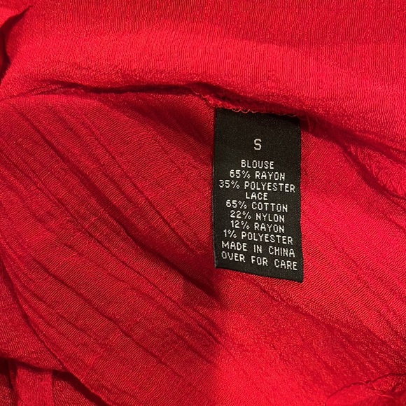 NWOT Red High Low Long Sleeve Tunic - Picture 5 of 6